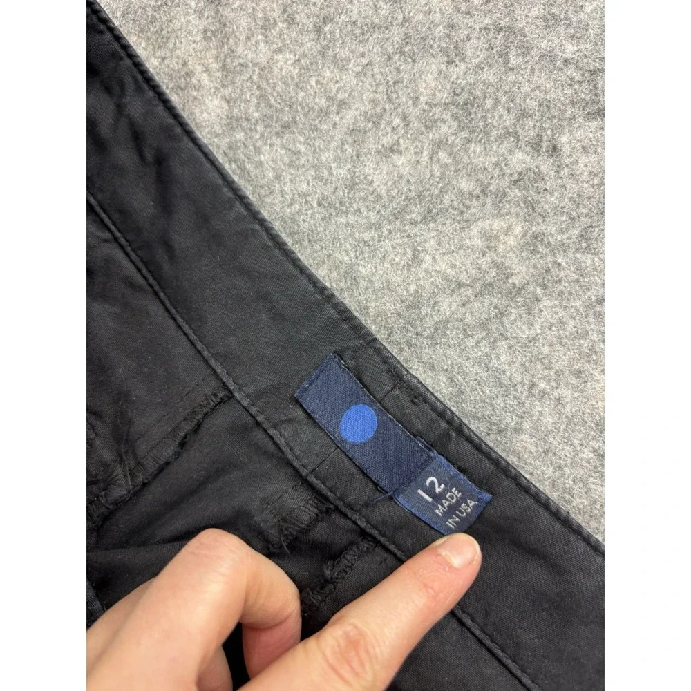 Blue Dot Black Chino Pants Straight Leg Made in USA Womens 12 Chic 90s Preppy